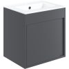 Nature 510mm Wall Hung Unit Inc. Basin - Matt Graphite Grey