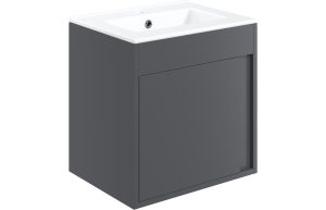 Nature 510mm Wall Hung Unit Inc. Basin - Matt Graphite Grey