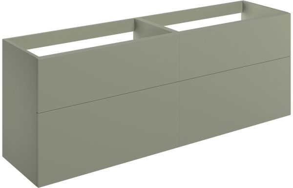 Elegance 1180mm Wall Hung 4 Drawer Basin Unit (No Top) - Matt Olive Green