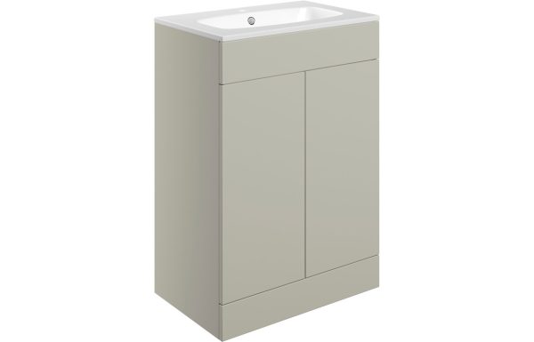 Elegance 615mm Floor Standing 2 Door Basin Unit & Basin - Matt Latte