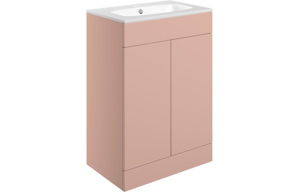 Elegance 615mm Floor Standing 2 Door Basin Unit & Basin - Matt Antique Rose