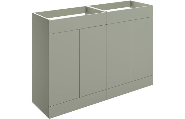 Elegance 1180mm Floor Standing 4 Door Basin Unit (No Top) - Matt Olive Green