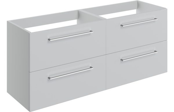 Jarva 1180mm Wall Hung 2 Drawer Basin Unit Run (No Top) - Grey Gloss