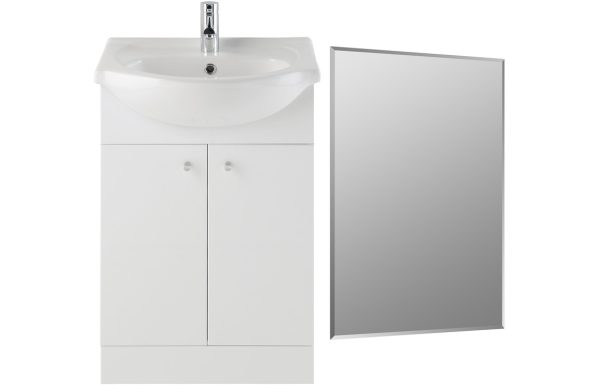 View 650mm Floor Standing Basin Unit & Mirror Pack