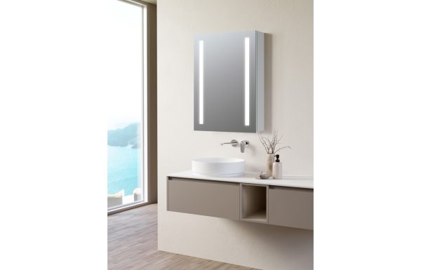 Aruna 500mm 1 Door Front-Lit LED Mirror Cabinet - Image 4