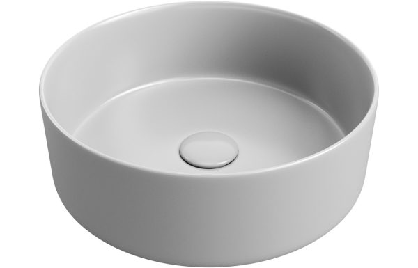 Carmen 355mm Ceramic Round Washbowl & Waste - Light Matt Grey