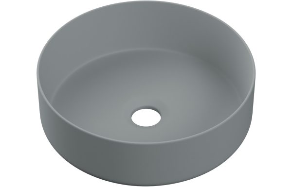 Carmen 355mm Ceramic Round Washbowl & Waste - Matt Grey