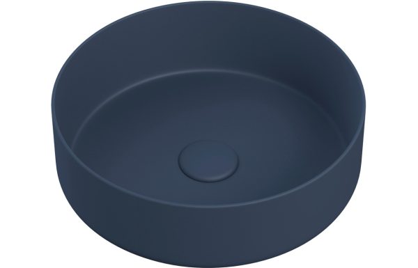 Carmen 355mm Ceramic Round Washbowl & Waste - Matt Deep Blue