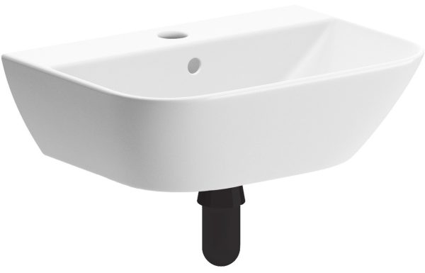 Larisa 450x320mm 1TH Cloakroom Basin & Black Bottle Trap