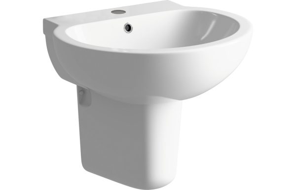 Harper 535x490mm 1TH Basin & Semi Pedestal