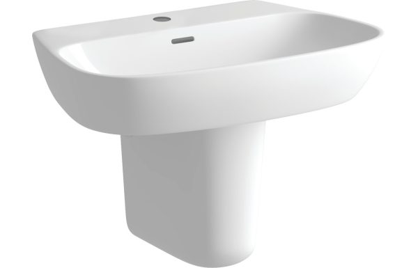 Lydia 600x400mm 1TH Basin & Semi Pedestal