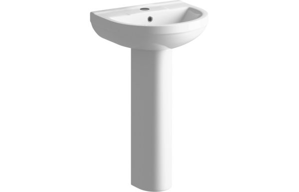 Alice 500x390mm 1TH Basin & Full Pedestal