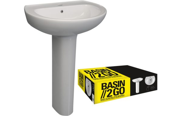 Brant 573x460mm 2TH Basin & Full Pedestal