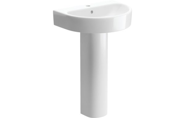 Chloe 555x430mm 1TH Basin & Full Pedestal