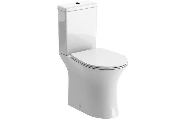 Aria Rimless Close Coupled Open Back WC & Soft Close Seat