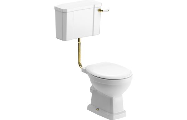 Iris Low Level WC w/Brushed Brass Finish & Soft Close Seat