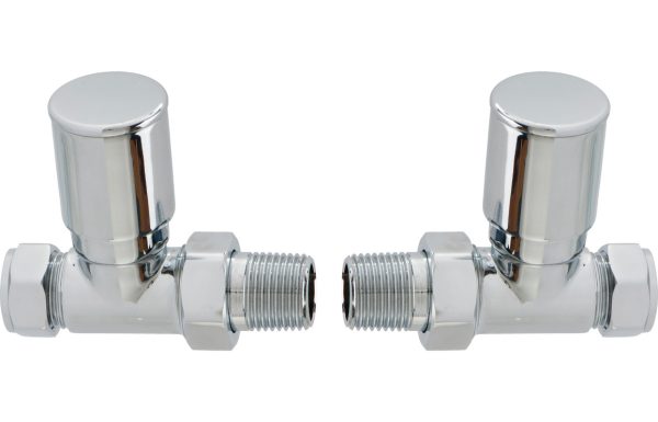 Patterned Chrome Radiator Valves - Straight