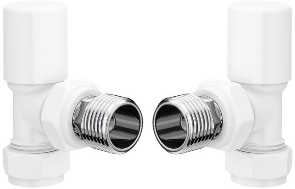 Patterned White Radiator Valves - Angled