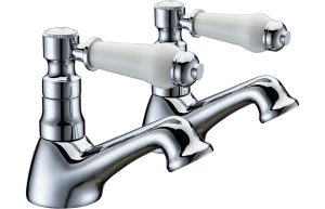 York Bath Pillar Taps - Chrome