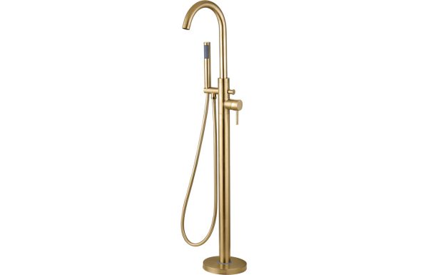 Harmby Floor Standing Bath/Shower Mixer - Brushed Brass