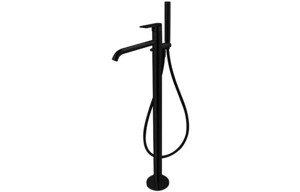 Vema Timea Floor Standing Bath/Shower Mixer - Matt Black