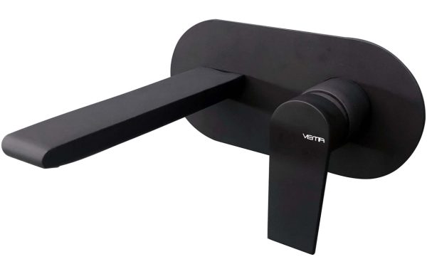 Vema Timea Wall Mounted Basin Mixer - Matt Black