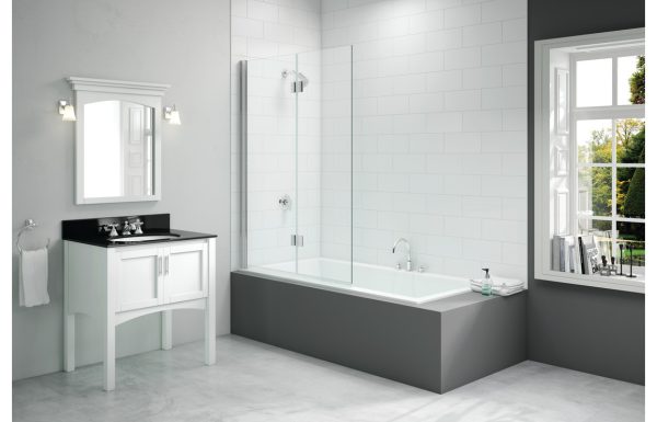 Merlyn 1100x1500mm 2-Panel Folding Hinged Bath Screen