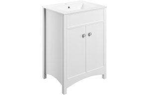 Halton 610mm Basin Unit (exc. Basin) - Satin White Ash