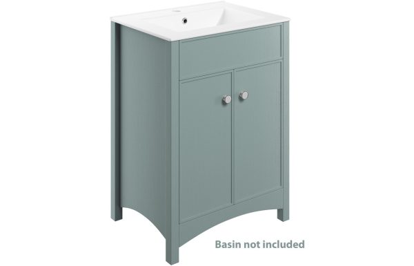 Halton 610mm Basin Unit (exc. Basin) - Sea Green Ash