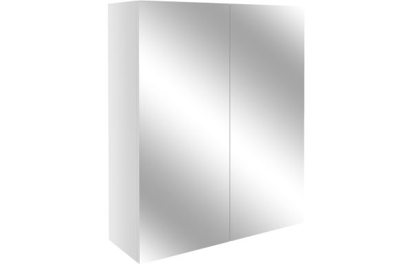 Series 600mm Mirrored Unit - White Gloss