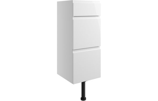 Alessi 300mm 3 Drawer Unit - White Gloss