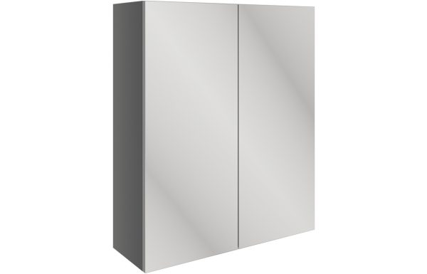 Alessi 600mm Mirrored Wall Unit - Onyx Grey Gloss