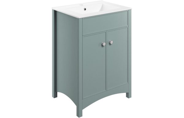 Halton 610mm Basin Unit & Basin - Sea Green Ash