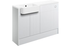 Ridge 1242mm Basin & WC Unit Pack (RH) - Matt White