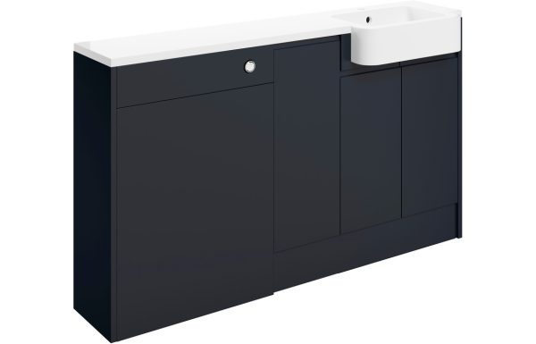 Alessi 1542mm Basin  WC & 1 Door Unit Pack (LH) - Matt Indigo Blue