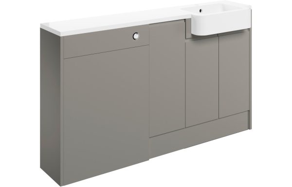 Alessi 1542mm Basin  WC & 1 Door Unit Pack (LH) - Pearl Grey Gloss