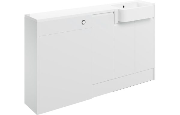 Alessi 1542mm Basin  WC & 1 Door Unit Pack (LH) - White Gloss