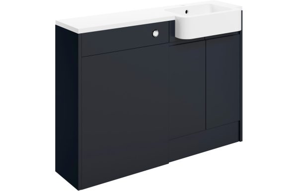 Alessi 1242mm Basin & WC Unit Pack (LH) - Matt Indigo Blue