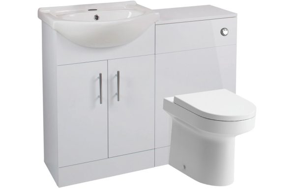 View 650mm Basin Unit & WC Unit Pack - White Gloss