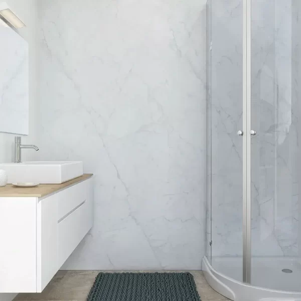 Carrara Marble Vox Vilo PVC Wall Panels In Situ