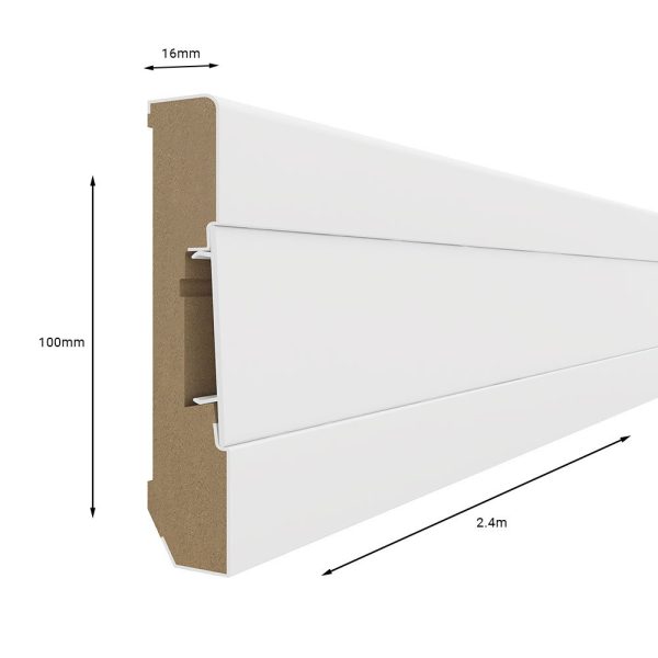 White 100mm x 2.4m Vox Estilo Skirting Board - Image 2