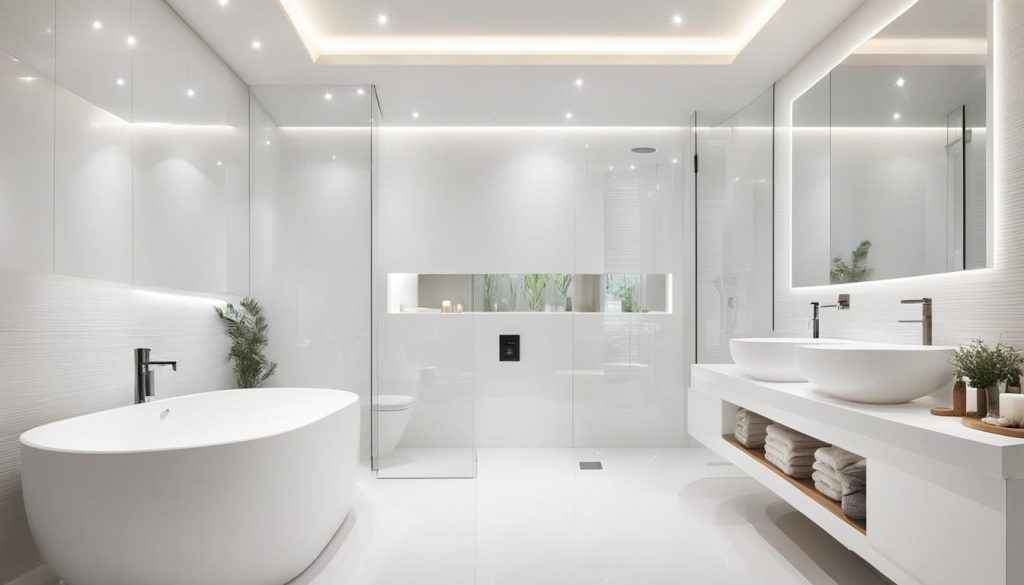 white bathroom cladding