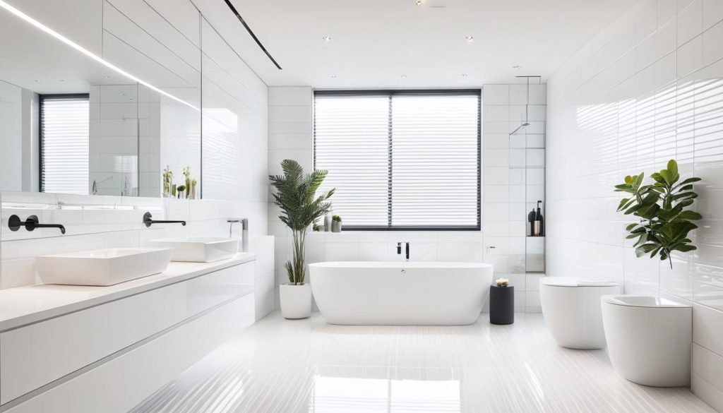 white bathroom cladding